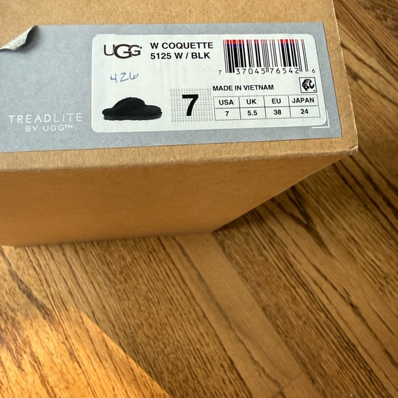 UGG Black Suede Shearling Slippers - Picture 7 of 7